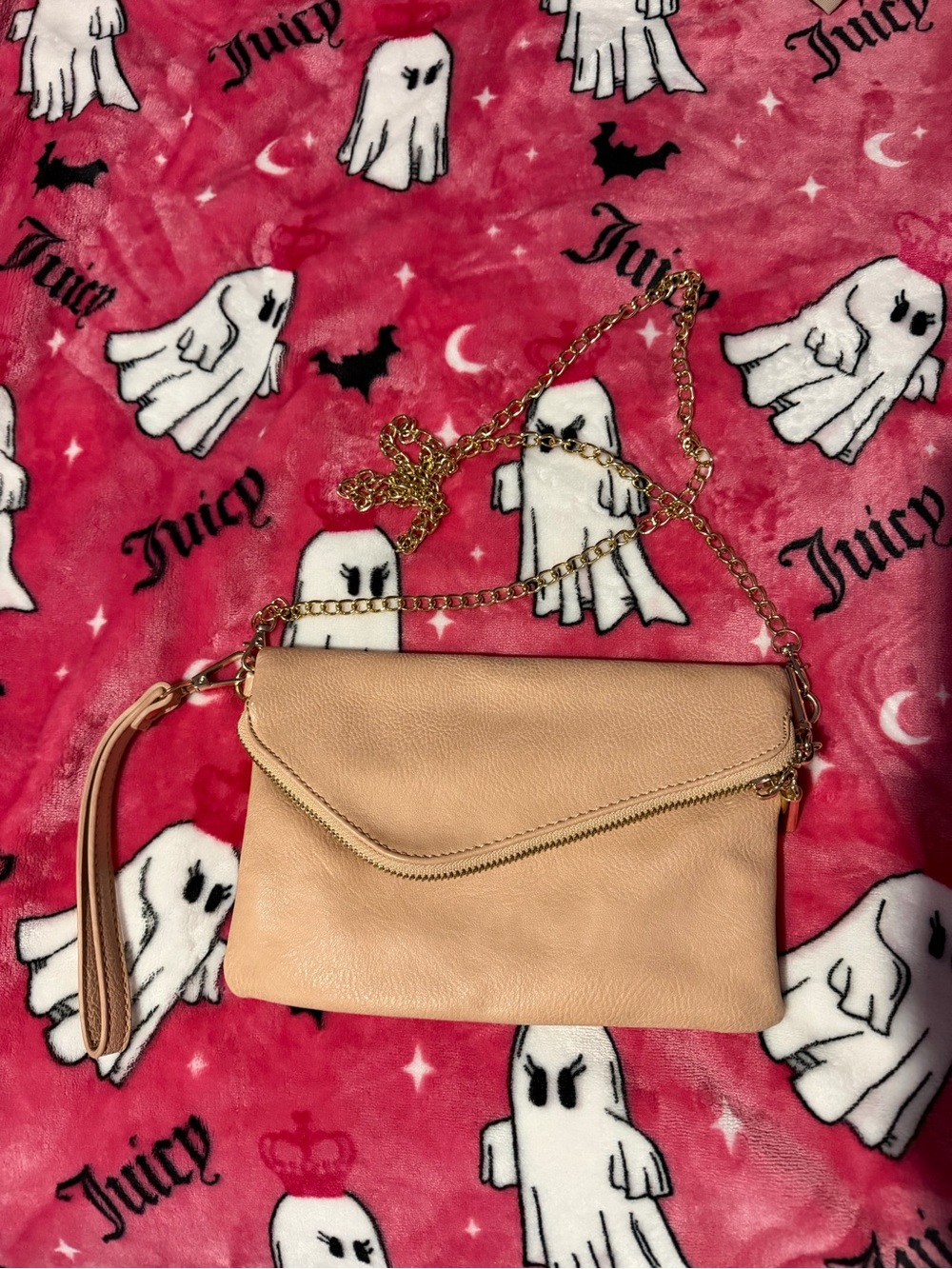Forever 21 Peach Crossbody Bag with Gold Chain